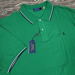 Polo Ralph Lauren Men's Big & Tall Mesh Polo Shirt Green Size 3XLT NEW